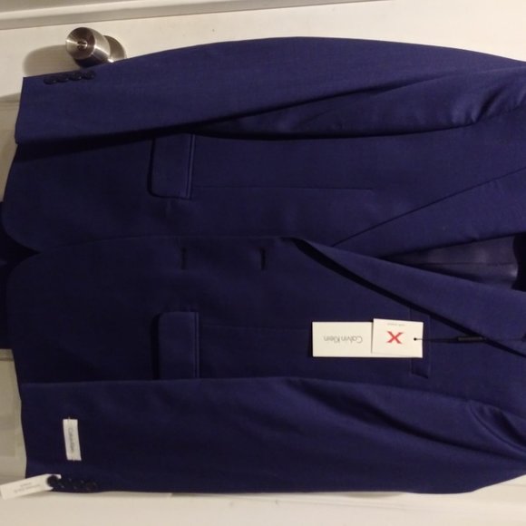 Calvin Klein Slim Fit Blue Suit Jacket & Pants - Picture 5 of 6